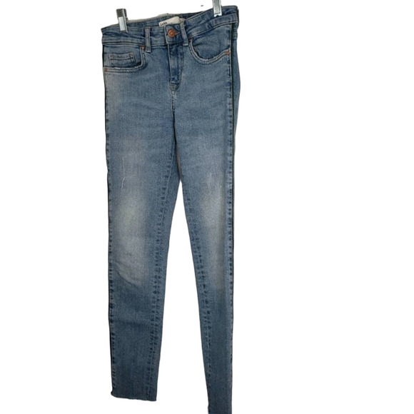 Zara Basic Denim Dept Z1975 Skinny Distressed Raw Hem Jeans Size‎ 2 - Picture 14 of 14